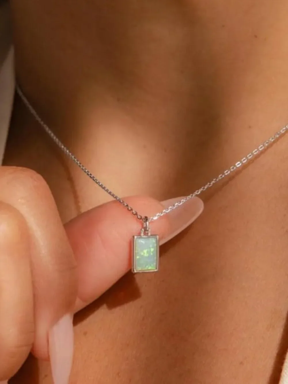 Minimalist Opal Necklace & Ring Set | Brand New, Never Been Used - Picture 5 of 6